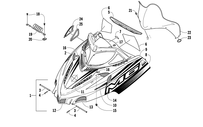 HOOD AND WINDSHIELD ASSEMBLY