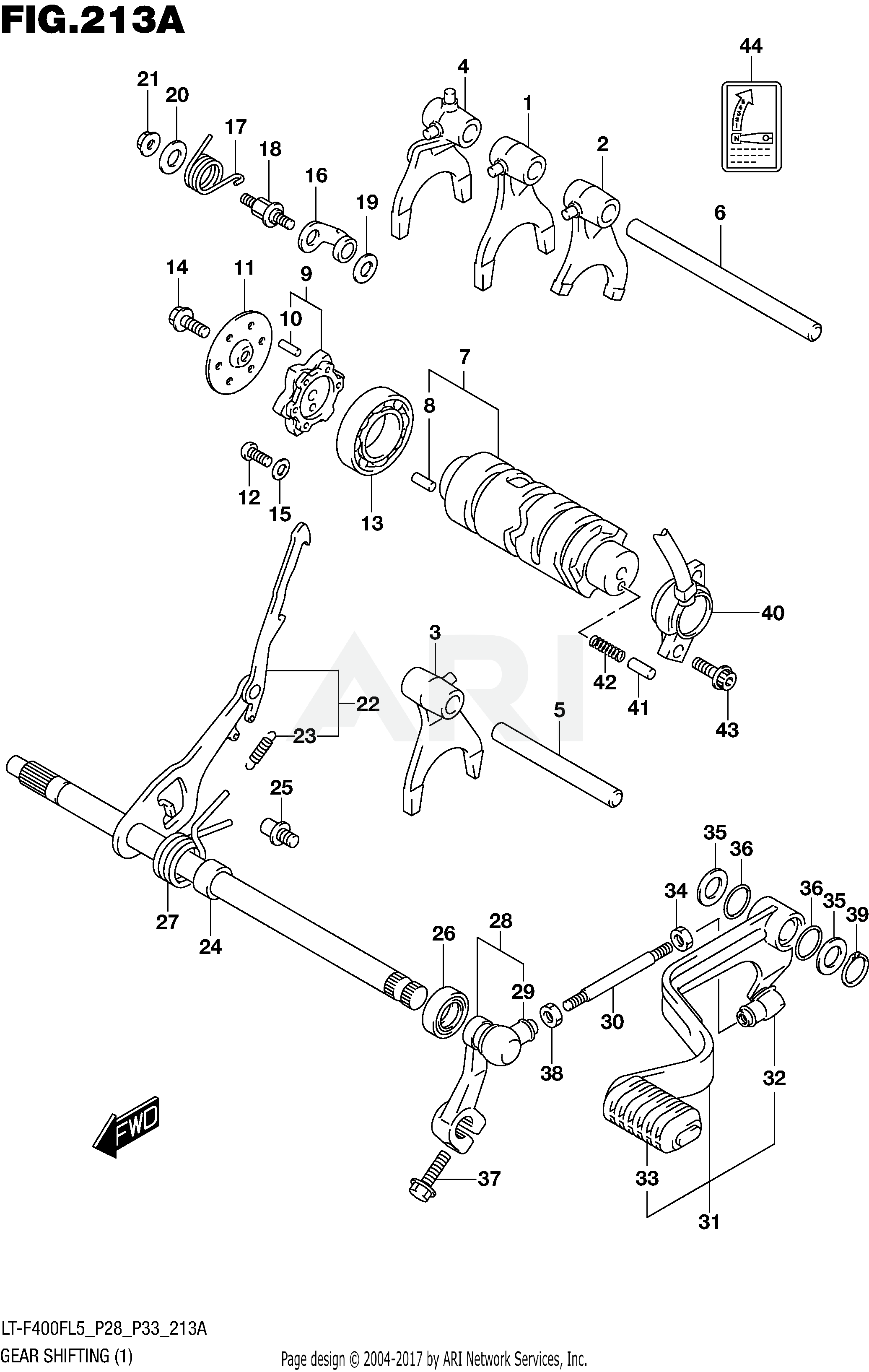 GEAR SHIFTING (1) (LT-F400FL5 P28)