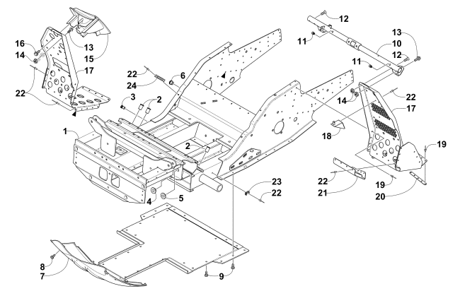 FRONT FRAME AND FOOTREST ASSEMBLY