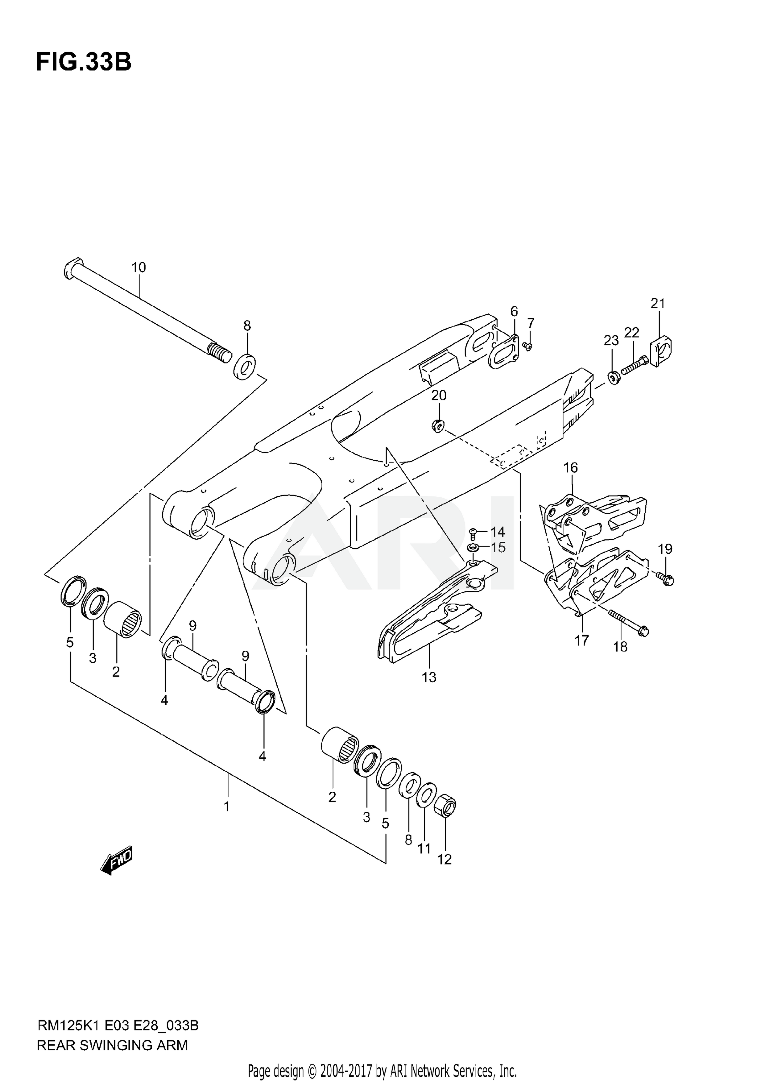 REAR SWINGING ARM (MODEL K5/K6)