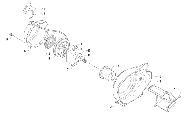 RECOIL STARTER AND AIR SHROUD ASSEMBLY