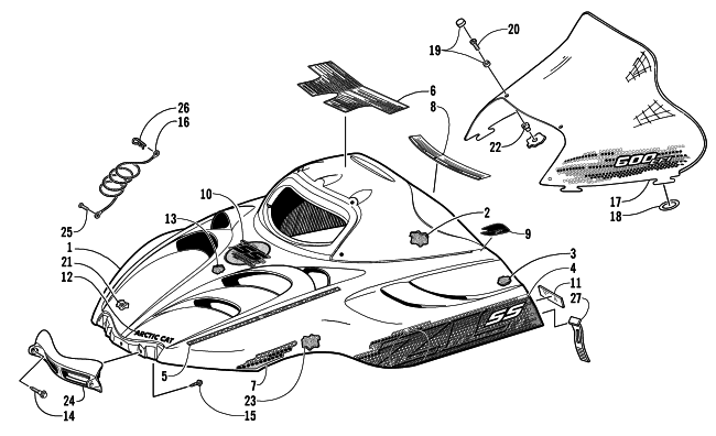 HOOD AND WINDSHIELD ASSEMBLY