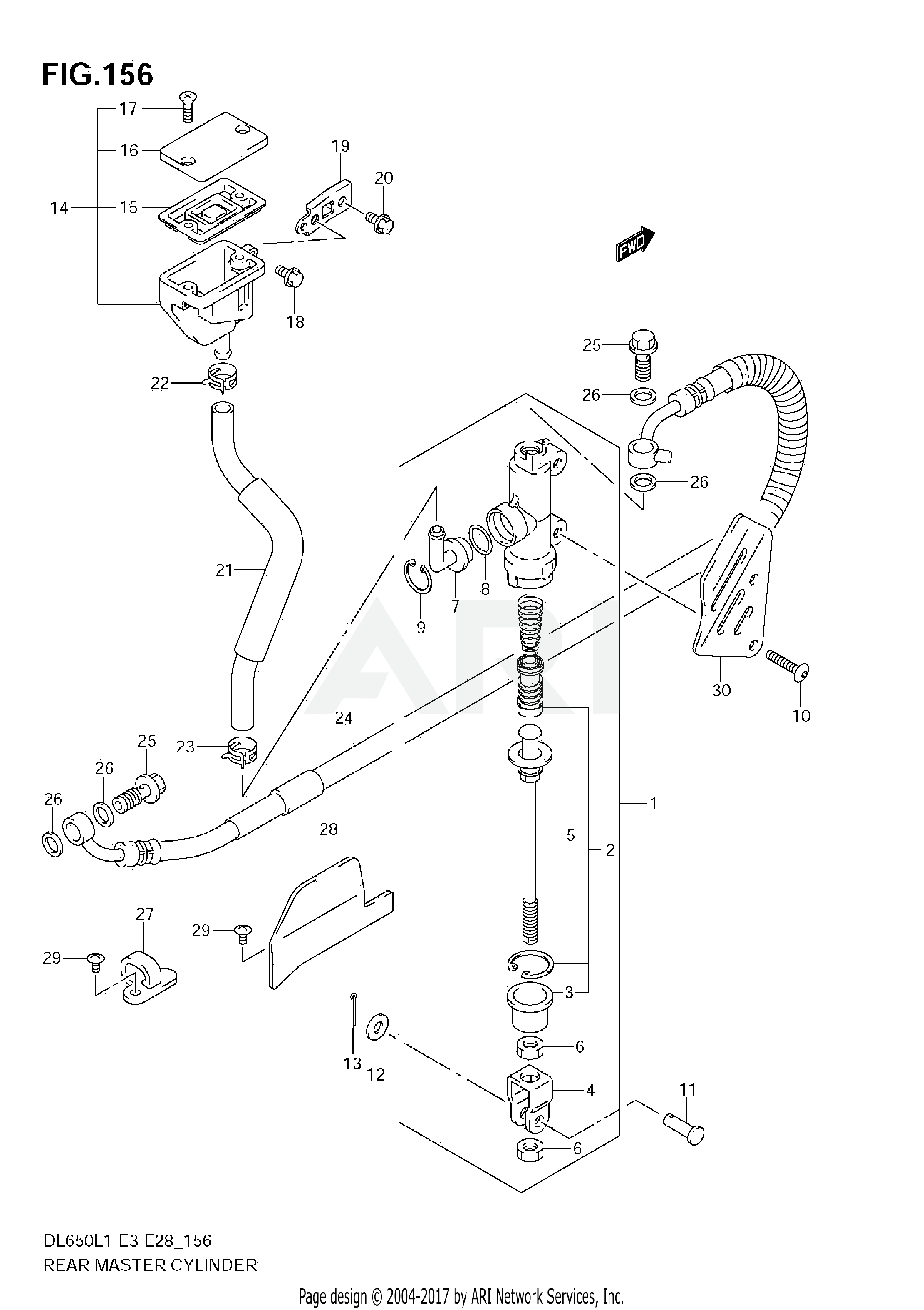 REAR MASTER CYLINDER (DL650 L1 E33)