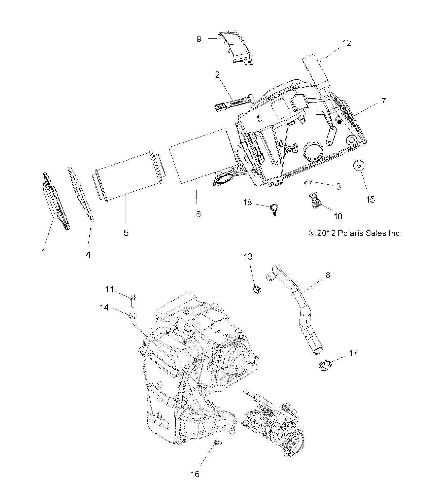 ENGINE, AIR INTAKE - A13GH8EFK (49ATVAIRINTAKE13850SCRAM)