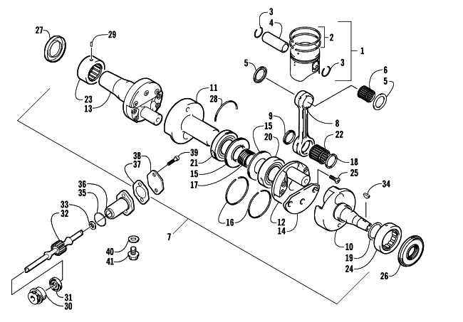 PISTON AND CRANKSHAFT ASSEMBLY