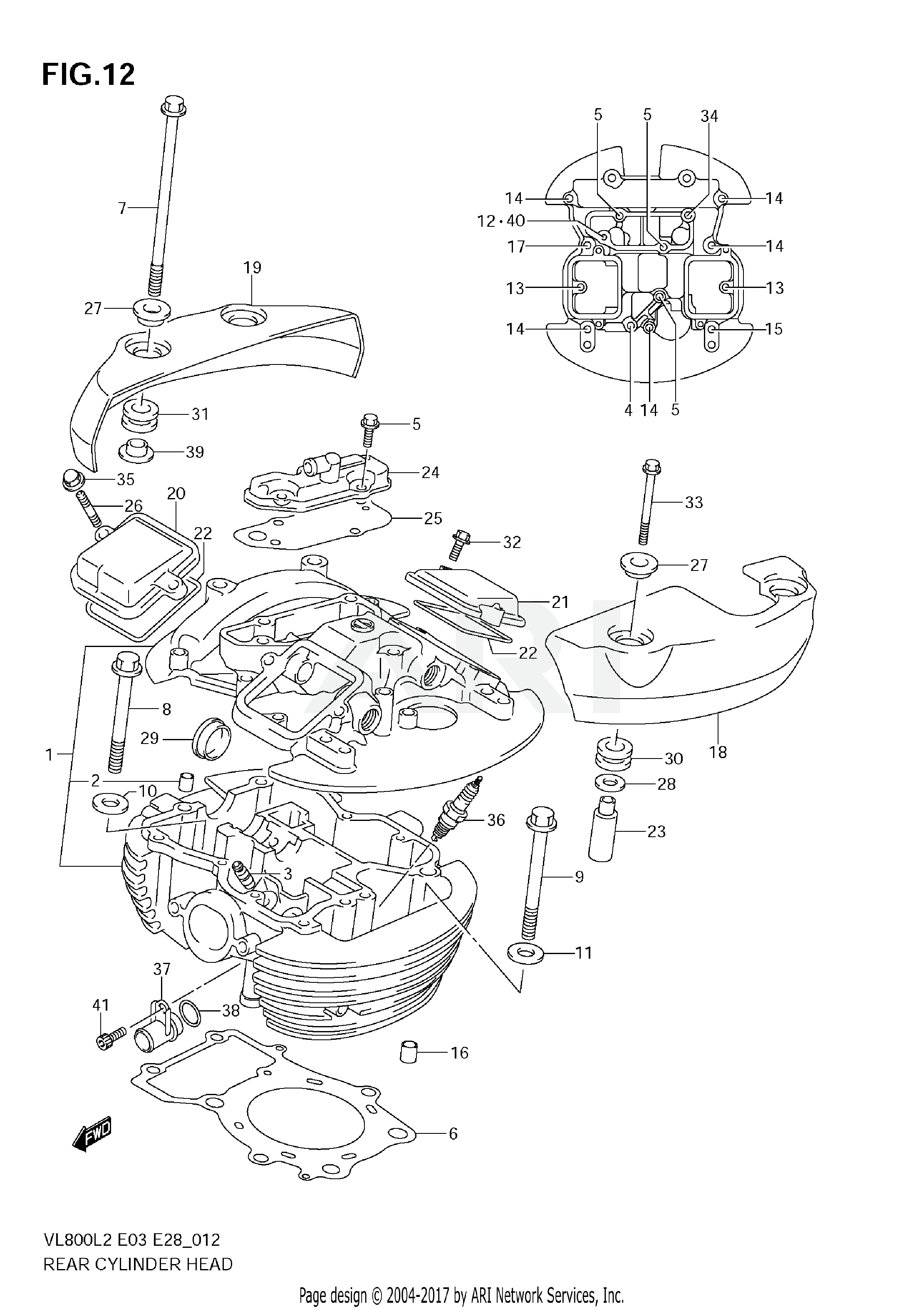 REAR CYLINDER HEAD (VL800  E28)