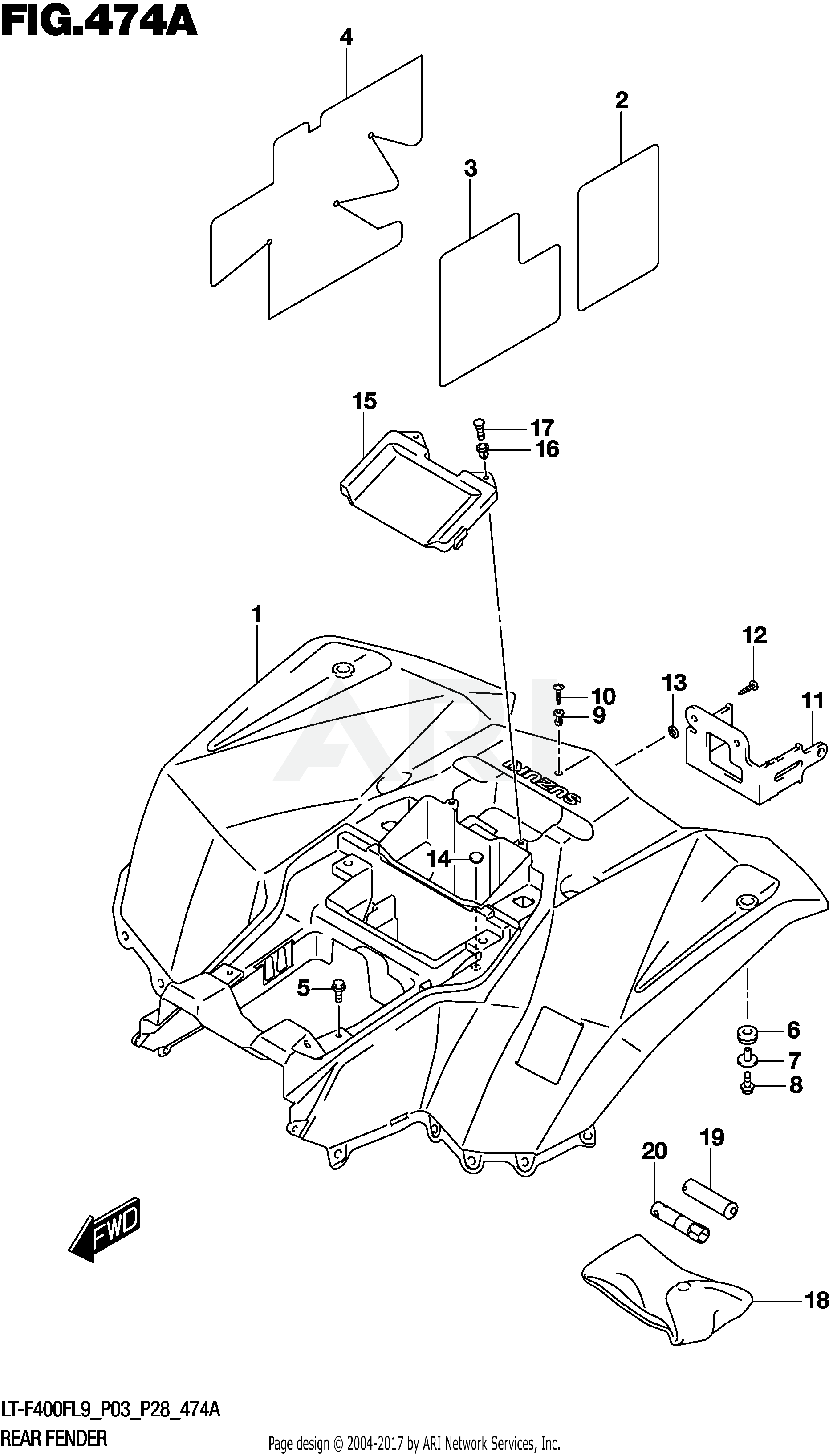 REAR FENDER (LT-F400FL9 P03)