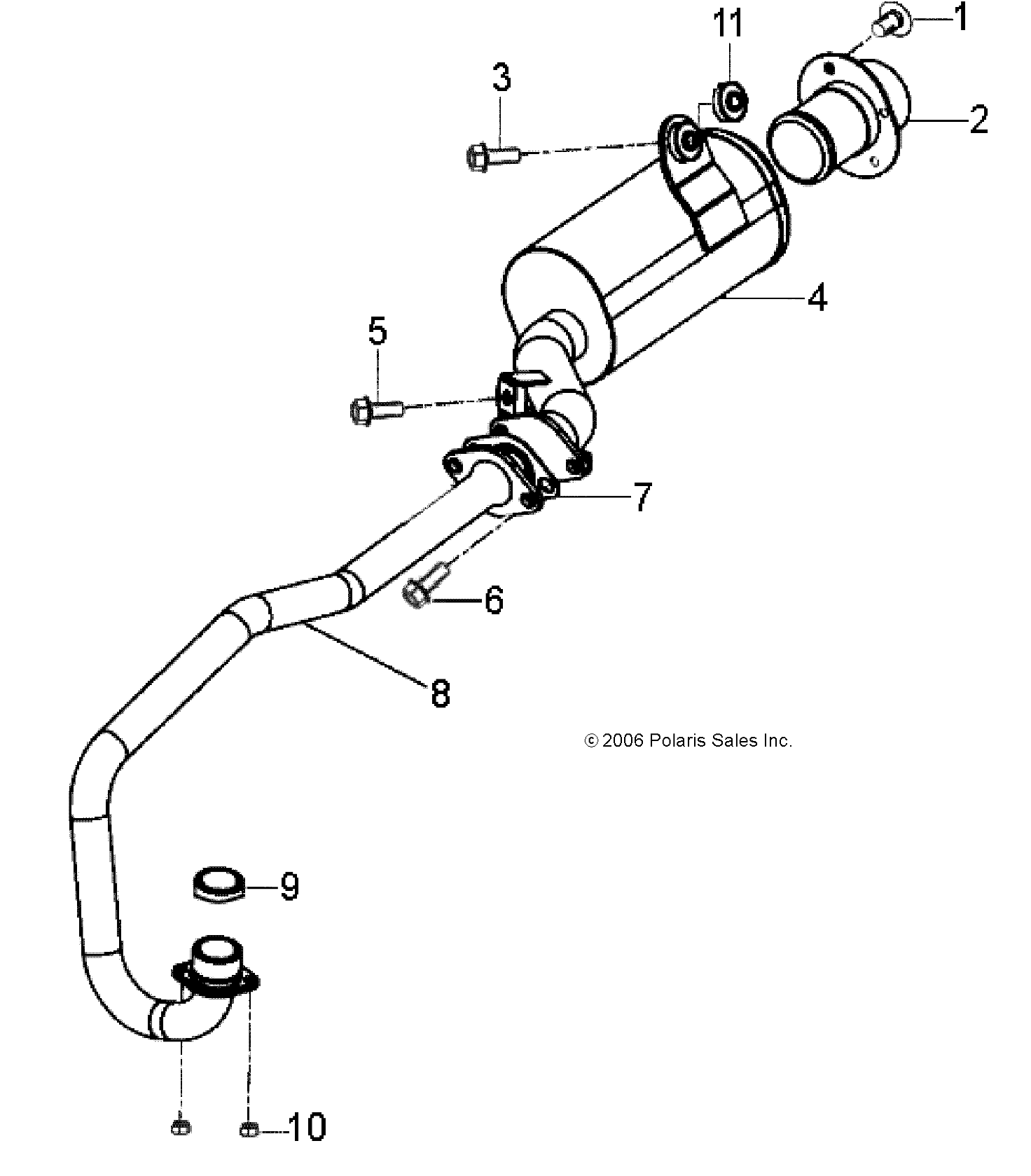 ENGINE, EXHAUST - A13FA09AA (49ATVEXHAUST07SPRT90)