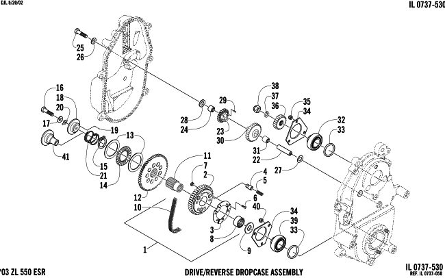 DRIVE/REVERSE DROPCASE ASSEMBLY (ESR)