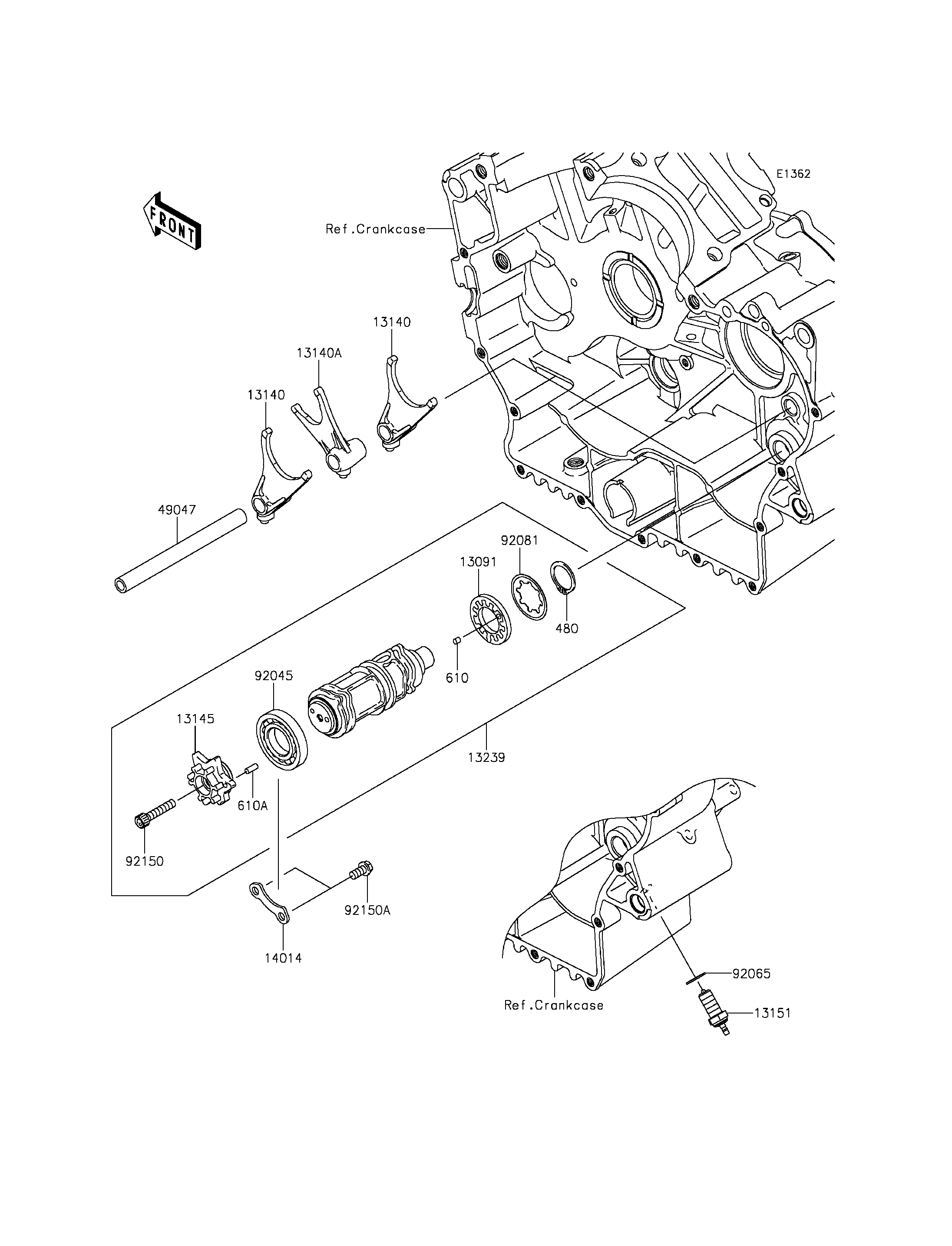 Gear Change Drum/Shift Fork(s)