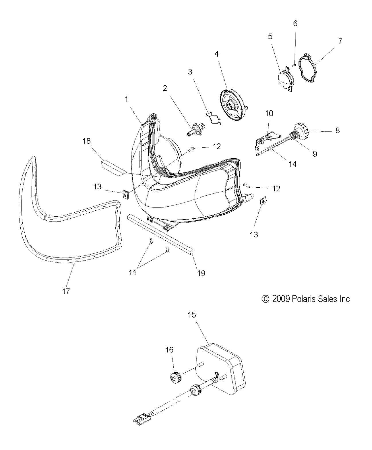 ELECTRICAL, HEADLIGHT and TAILLIGHT - S11PS6HSA/HSL (49SNOWHEADLGHT10800IQ)