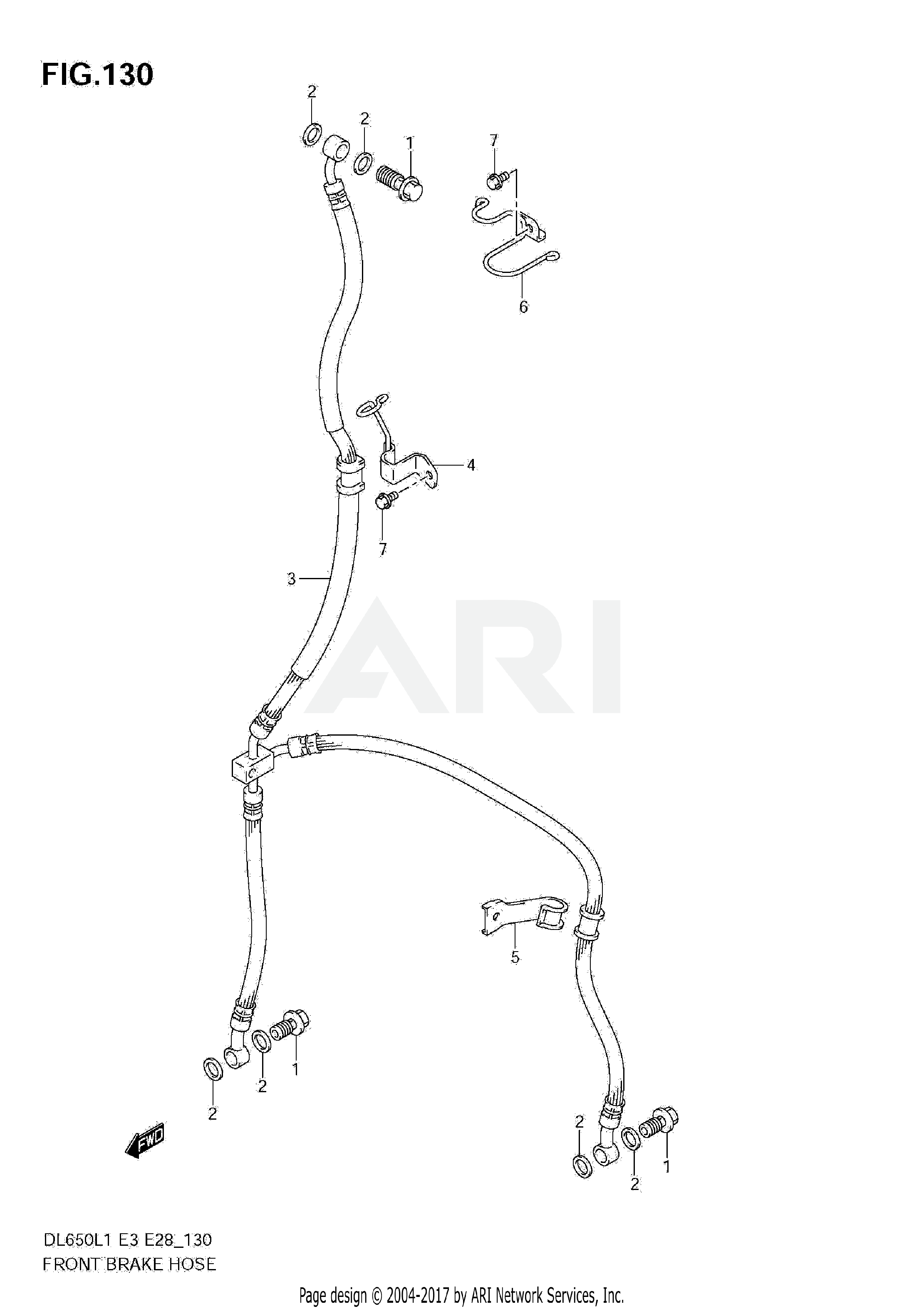 FRONT BRAKE HOSE (DL650 L1 E33)