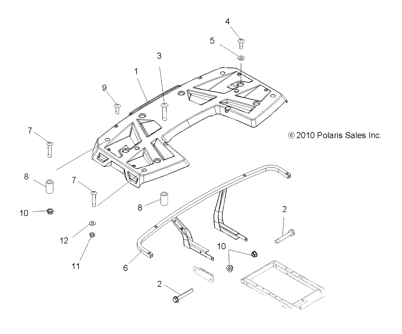 BODY, REAR RACK - A11MB46FZ (49ATVRACKMTGRR11SP500F)