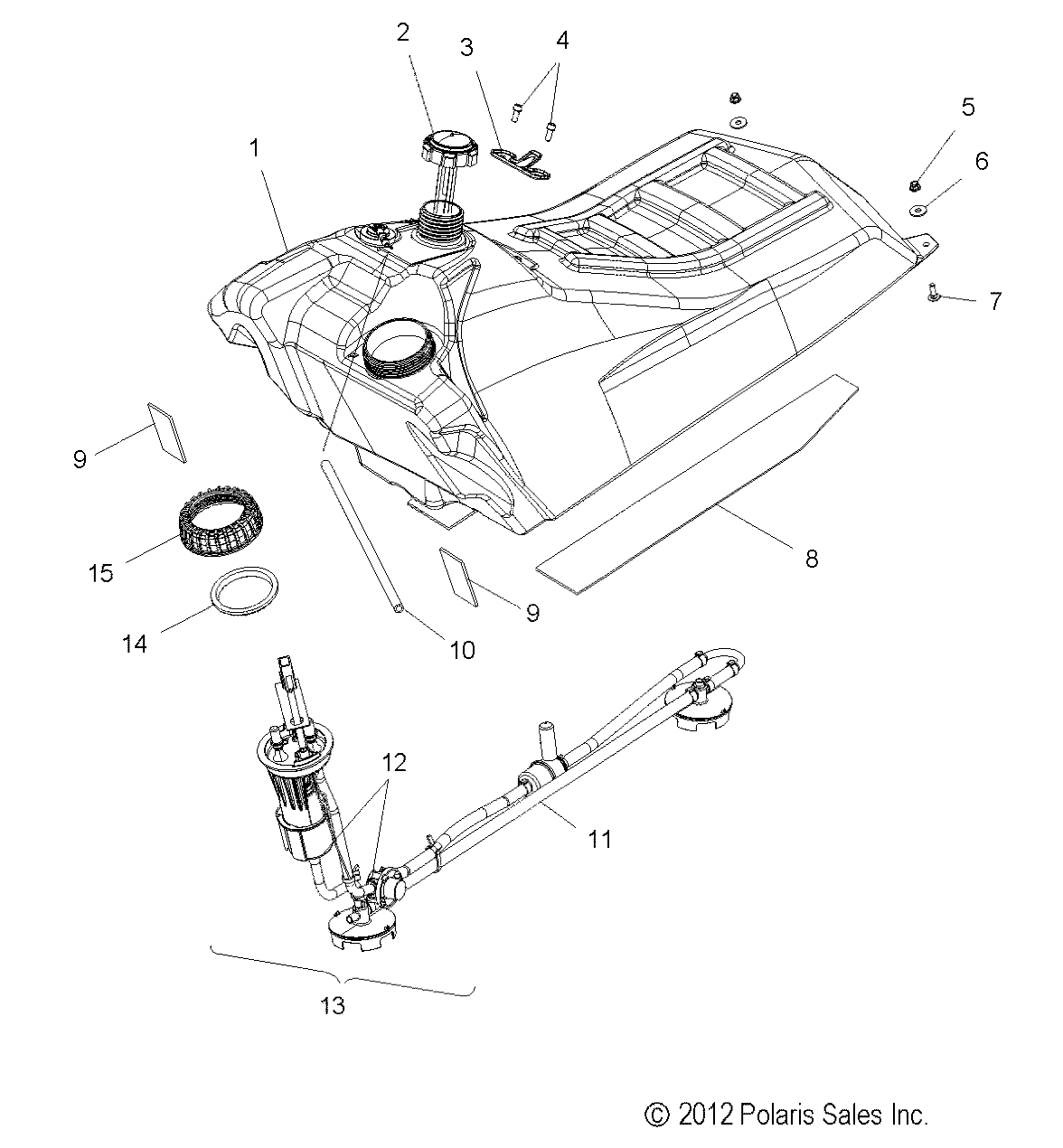 FUEL SYSTEM, FUEL TANK ASM. - S14CM8GSA/GSL/GEA (49SNOWFUEL13ASSLT)