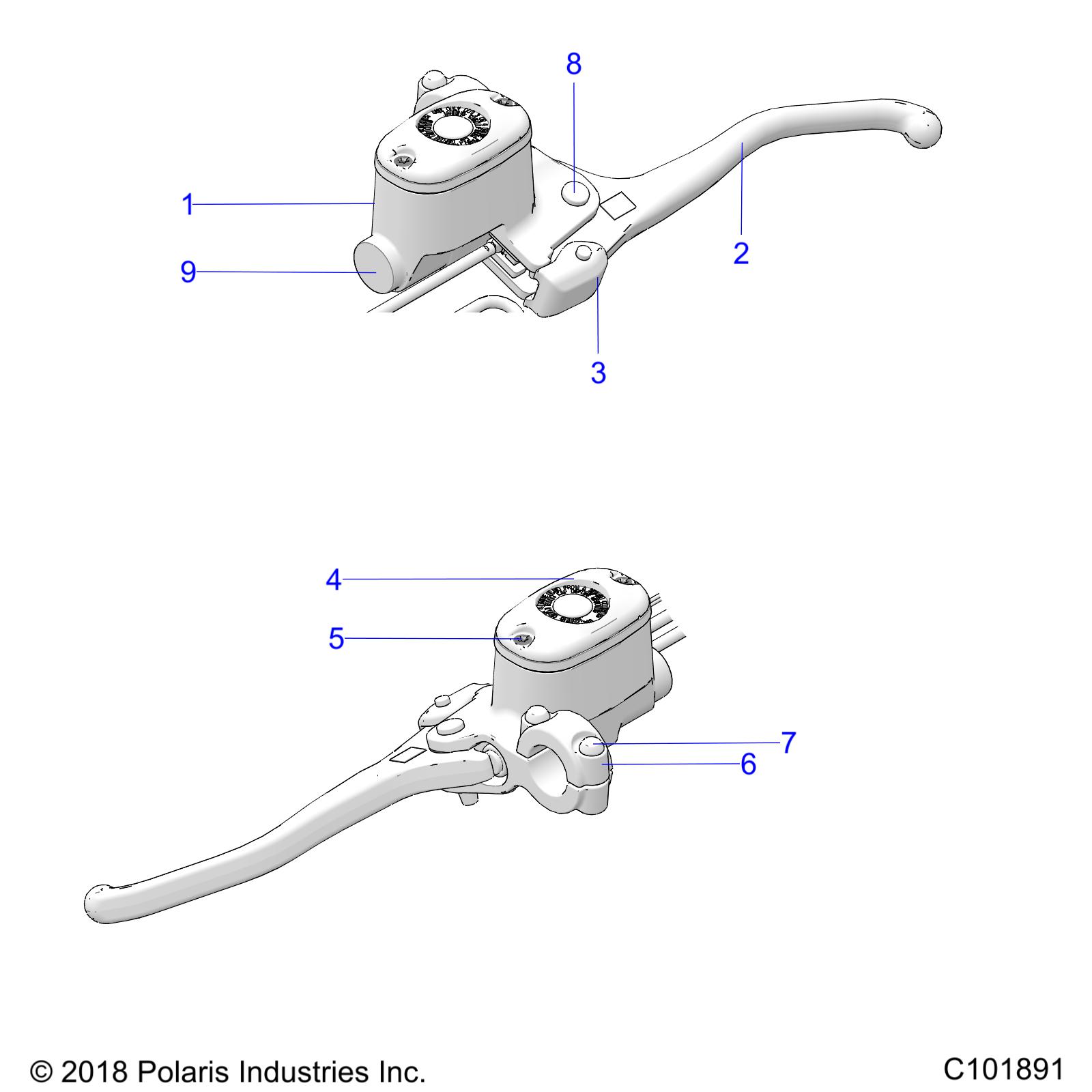 BRAKES, FRONT BRAKE LEVER and MASTER CYLINDER - A19SDE57F1/SDA57F1