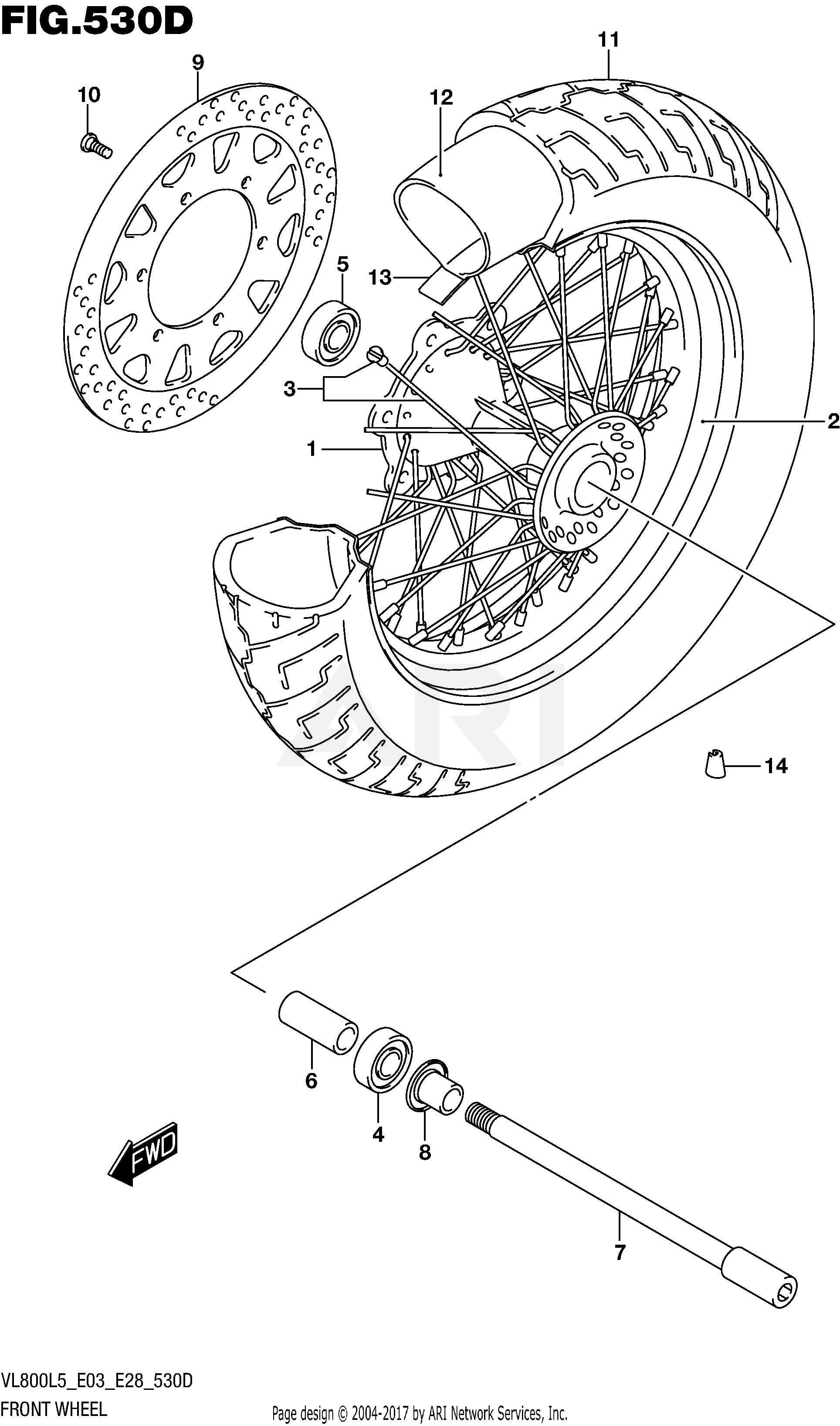 FRONT WHEEL (VL800TL5 E28)