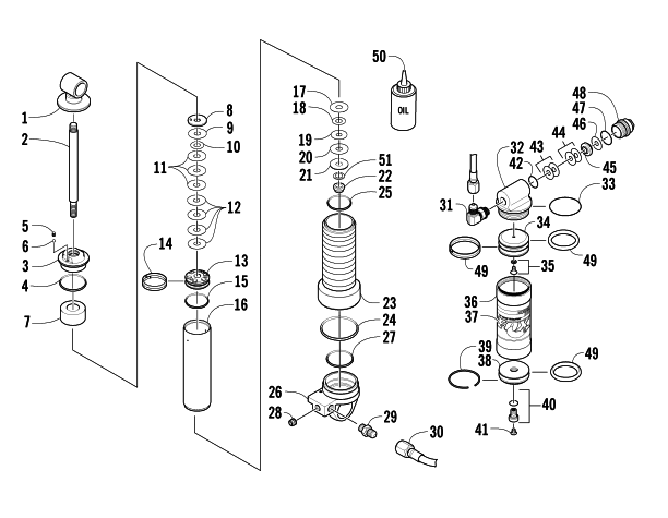 REAR SUSPENSION FRONT ARM SHOCK ABSORBER