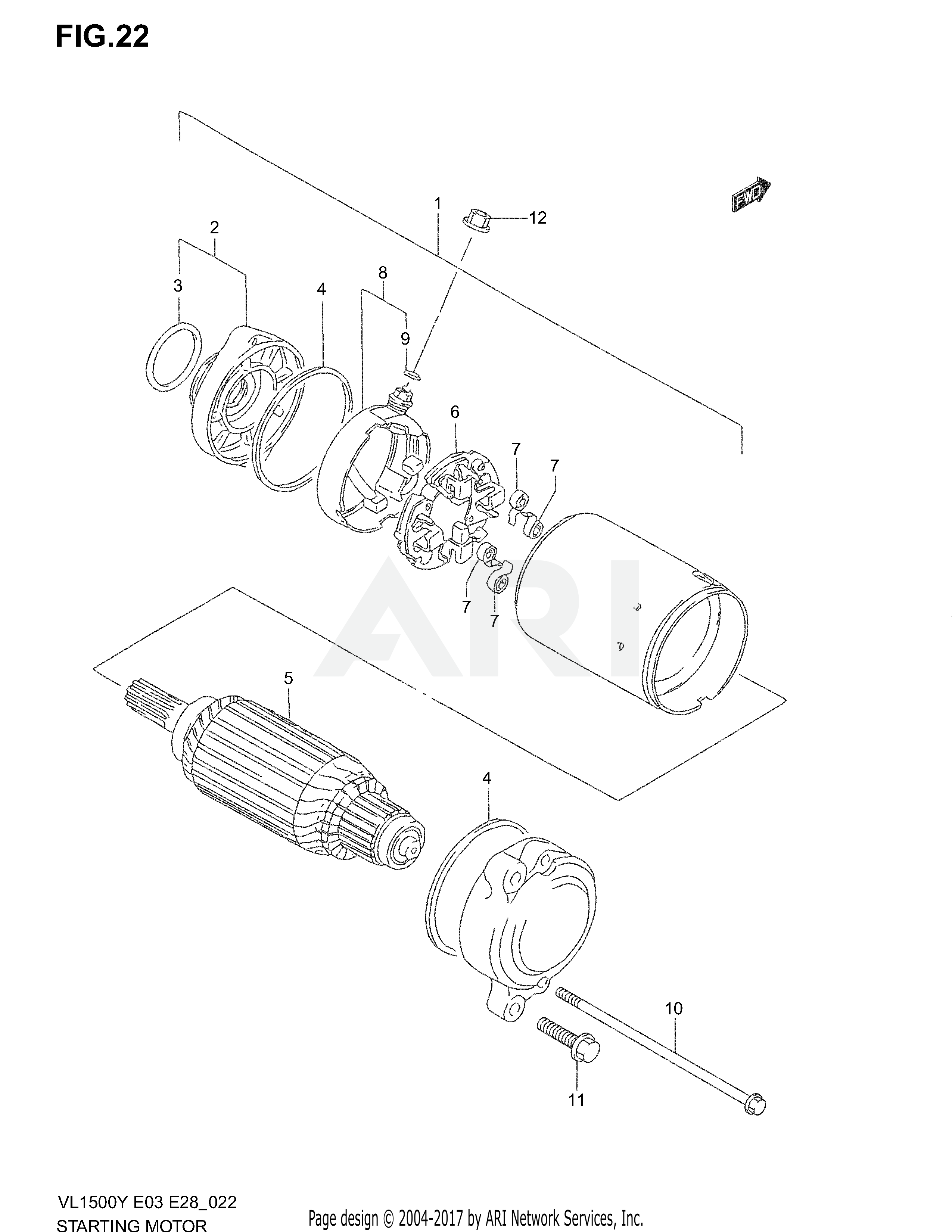 STARTING MOTOR (MODEL W/X/Y/K1/K2)