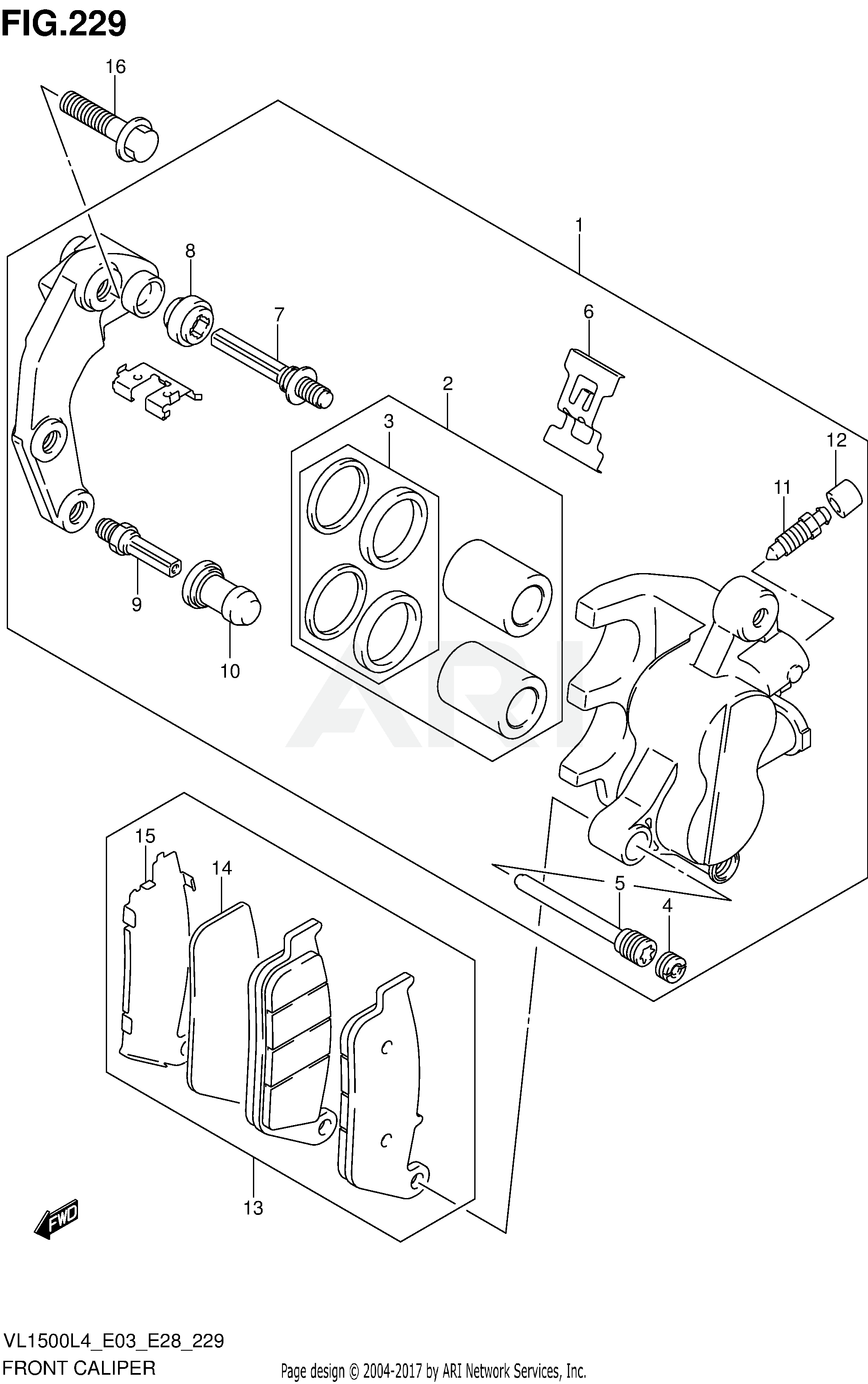 FRONT CALIPER (VL1500L4 E28)