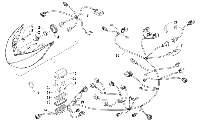 HEADLIGHT AND WIRING ASSEMBLIES