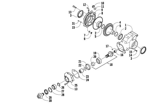 REAR DRIVE GEARCASE ASSEMBLY