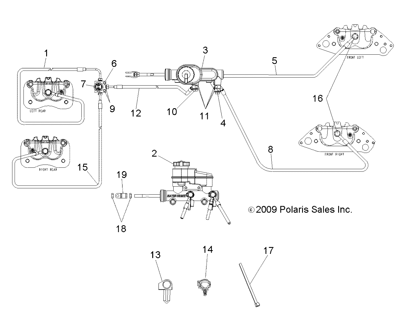 BRAKES, LINES and MASTER CYLINDER - R10HR76AG/AR (49RGRBRAKELINES106X6)