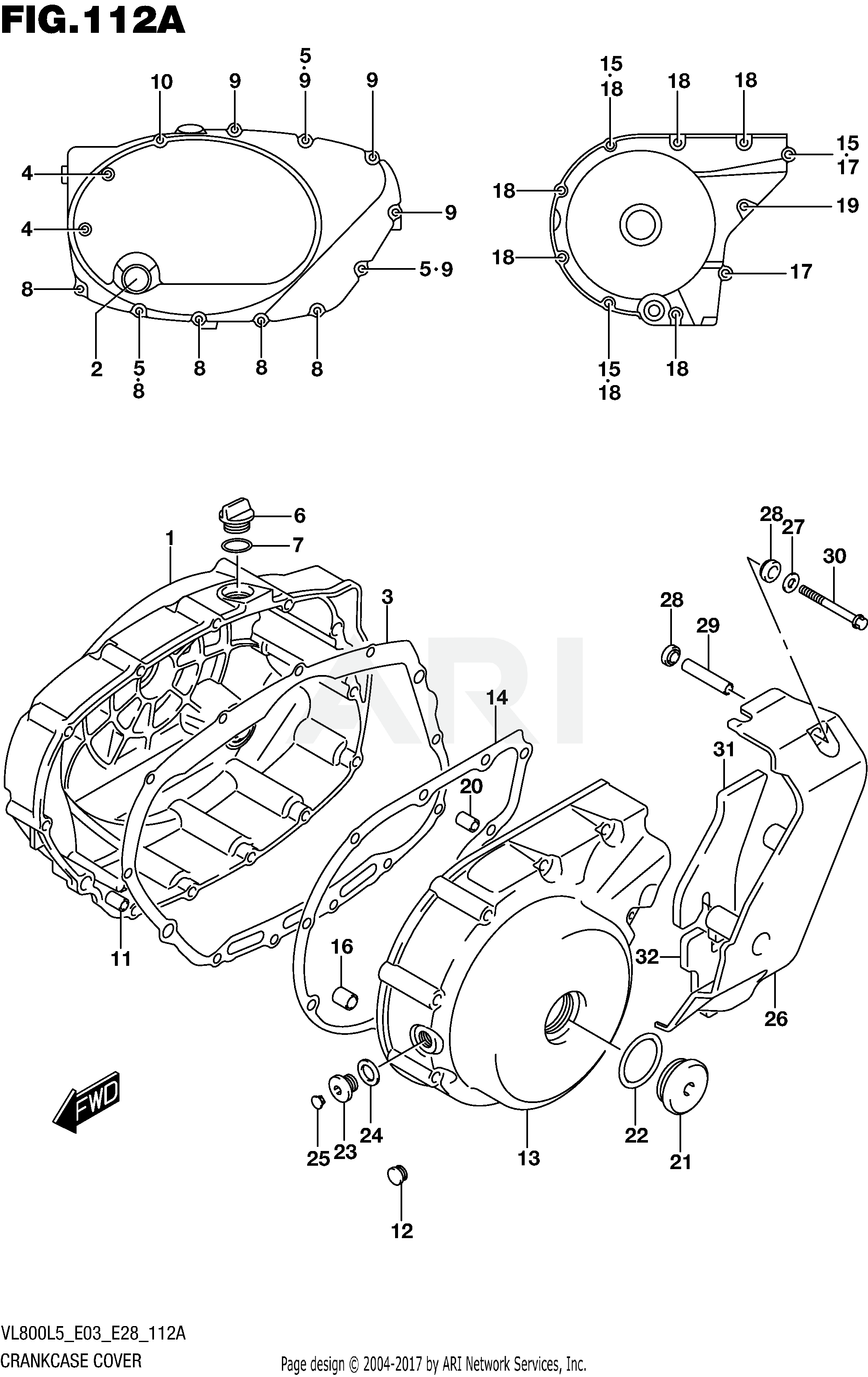 CRANKCASE COVER (VL800L5 E03)