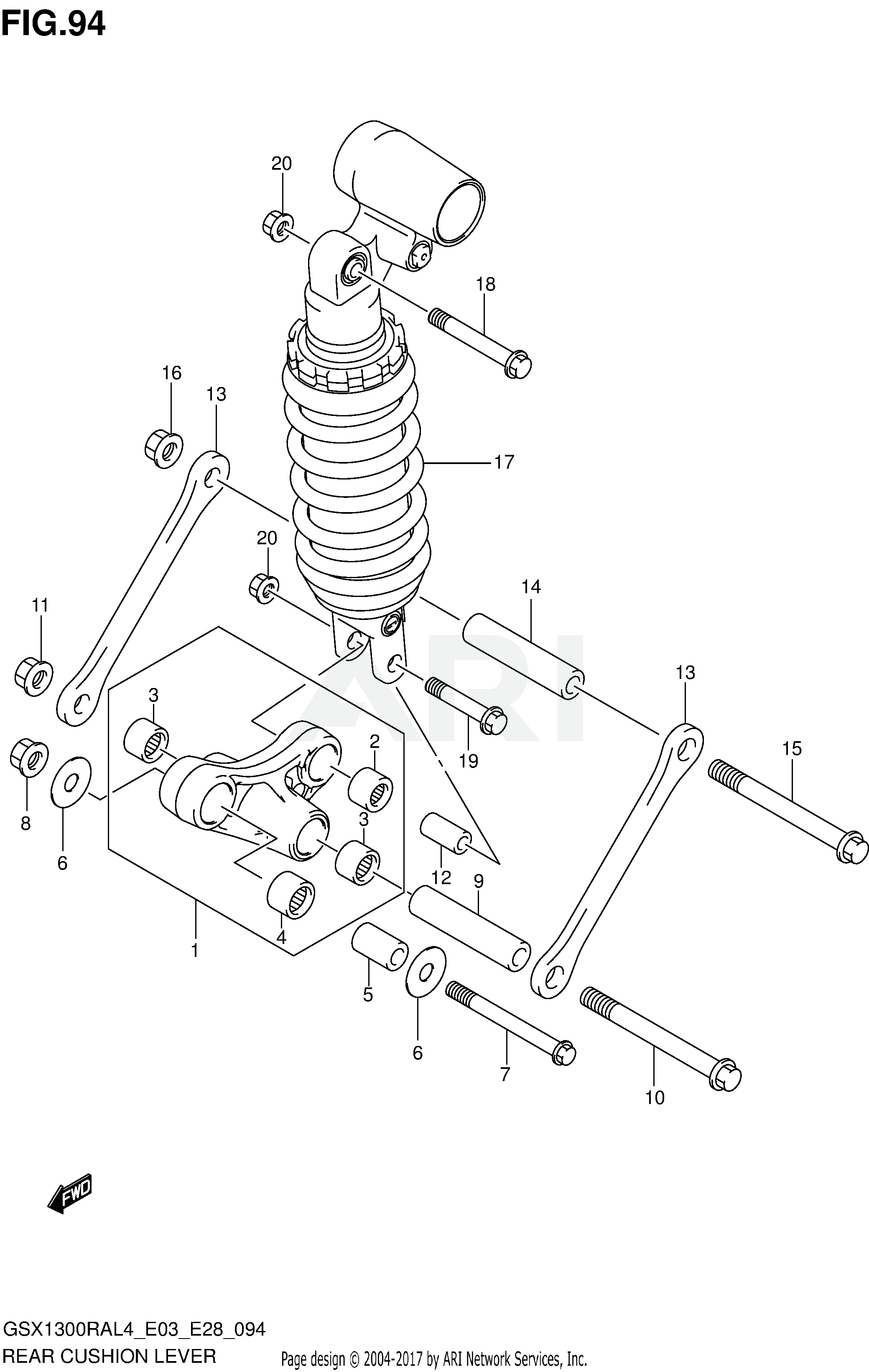 REAR CUSHION LEVER (GSX1300RAL4 E28)