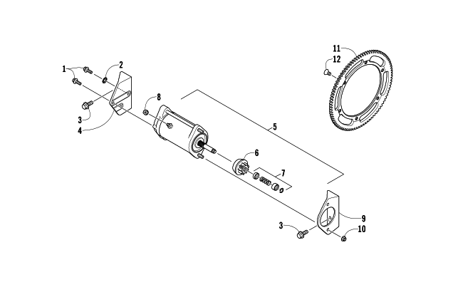 ELECTRIC START - STARTER MOTOR ASSEMBLY