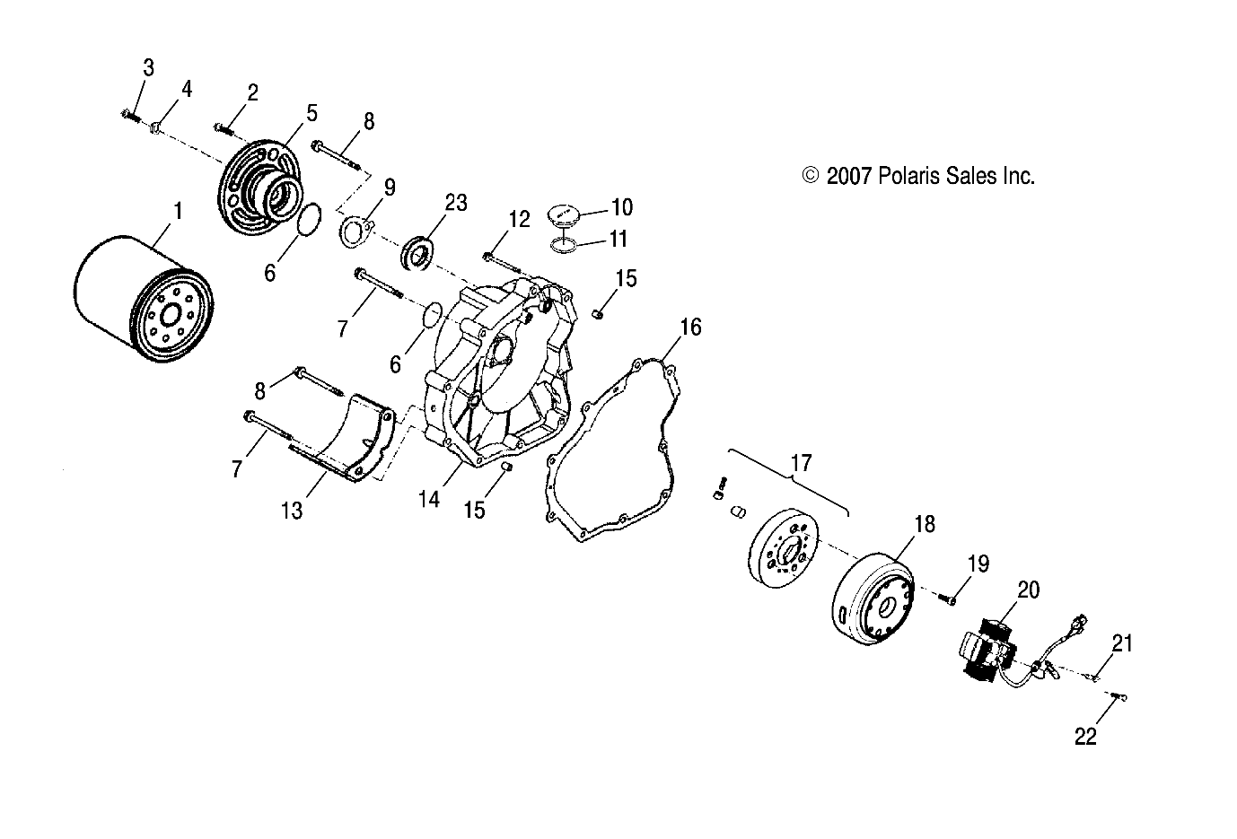 ENGINE, CRANKCASE COVER, RH - A08PB20AB/AD (49ATVCRANKCASECVRRH08PHX)