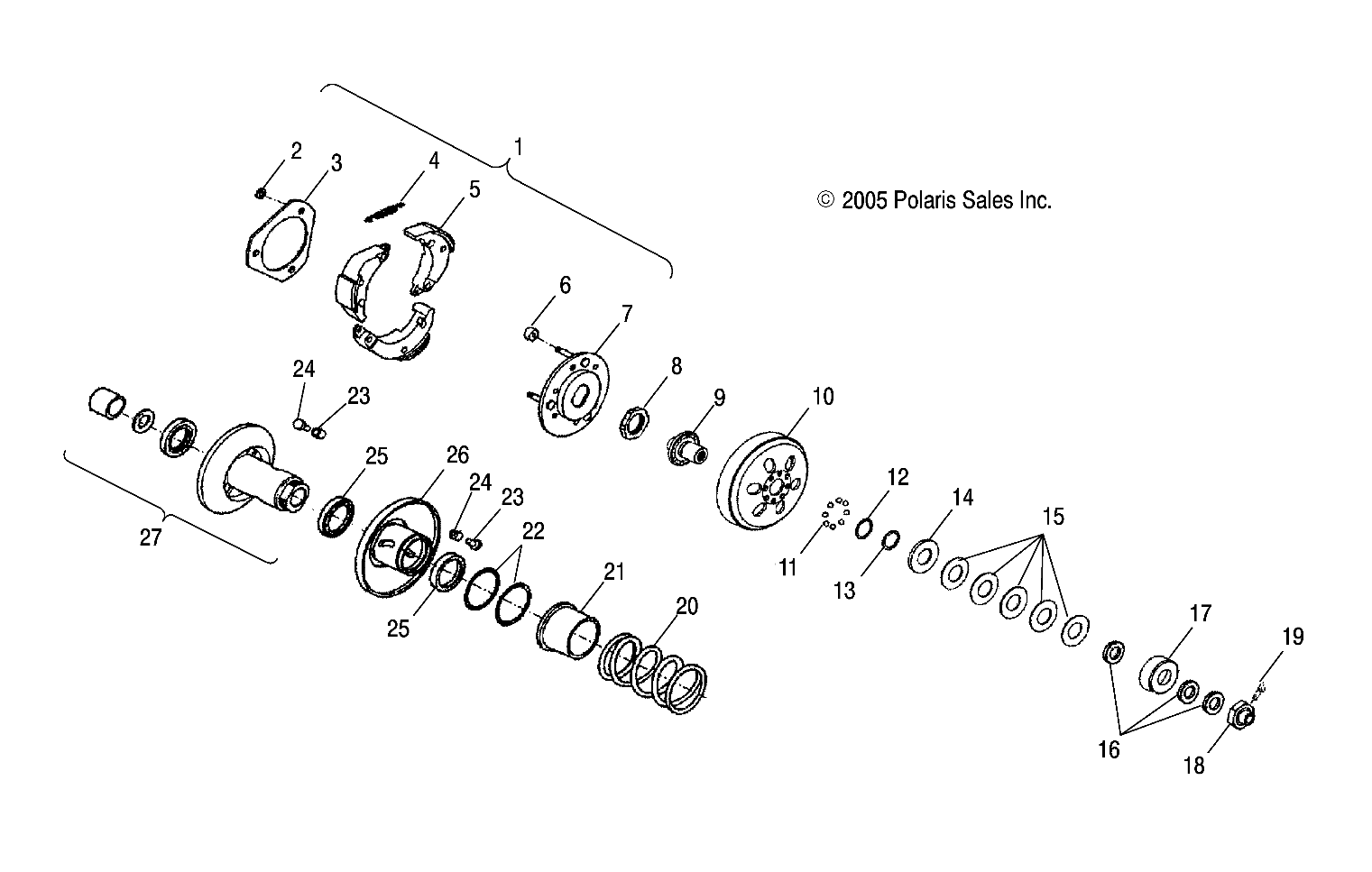 DRIVE TRAIN, SECONDARY CLUTCH - A08PB20AB/AD (49ATVCLUTCHDRIVEN08PHX)