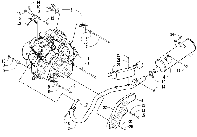 ENGINE AND EXHAUST