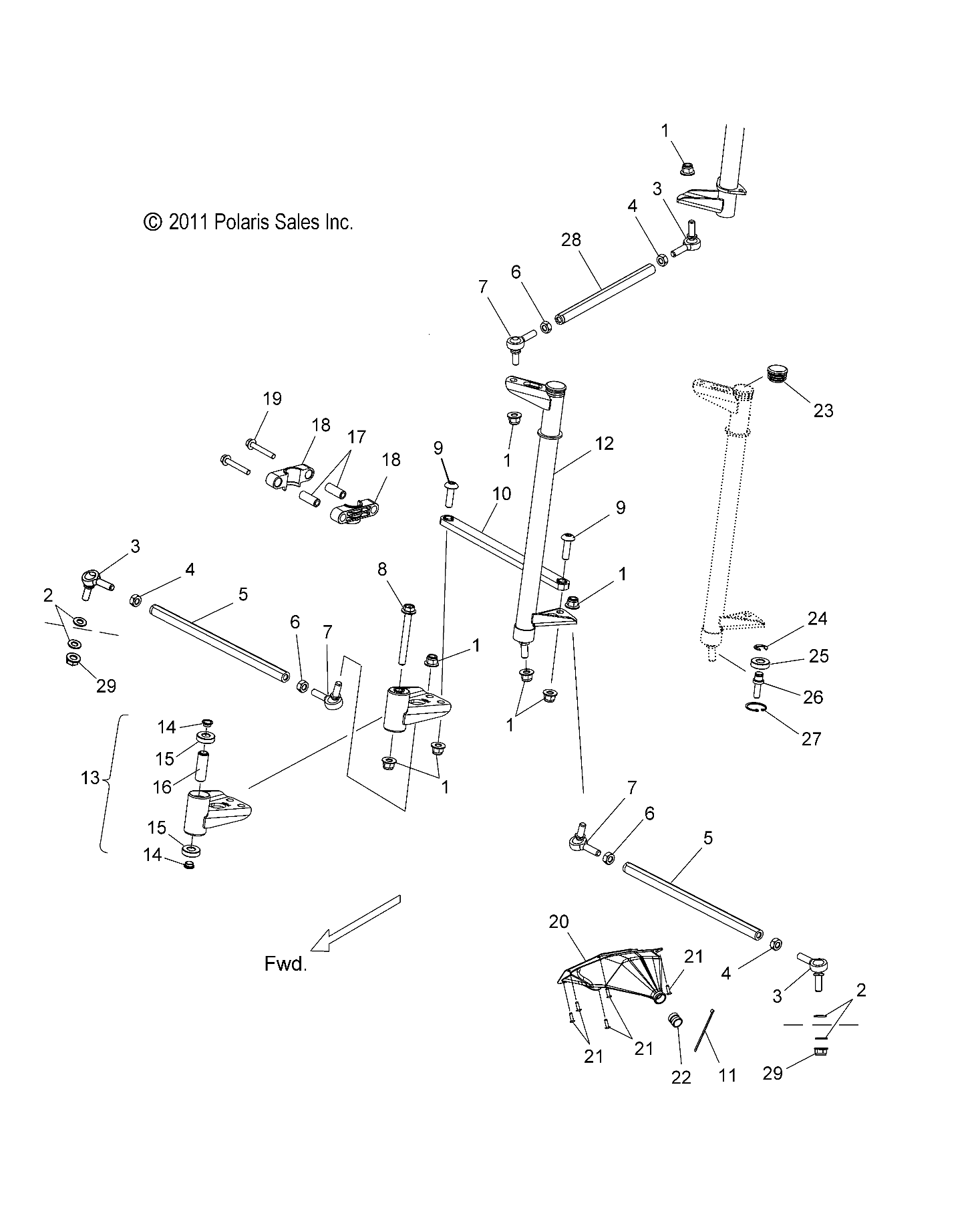 STEERING, LOWER - S14CM8GSA/GSL/GEA (49SNOWSTEERINGLWR12800RMK)