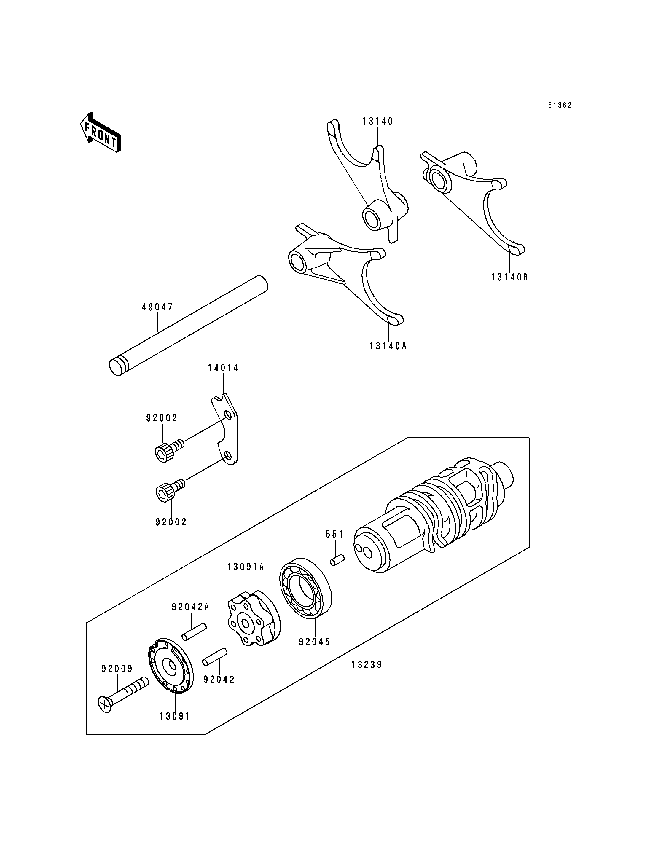 Gear Change Drum/Shift Fork(s)