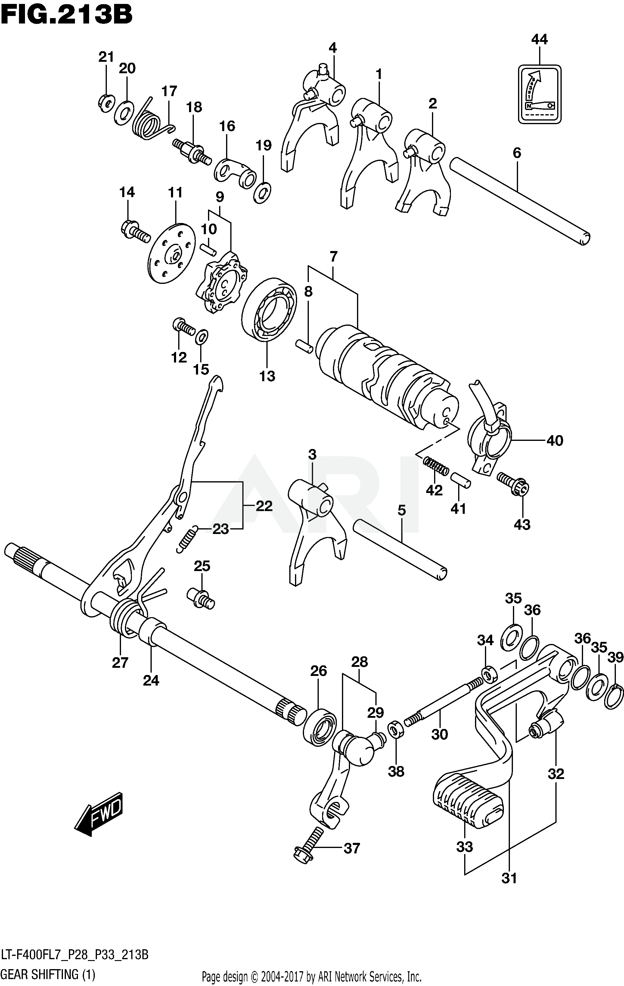 GEAR SHIFTING (1) (LT-F400FL7 P33)