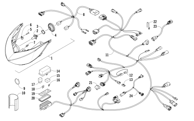 HEADLIGHT AND WIRING ASSEMBLIES