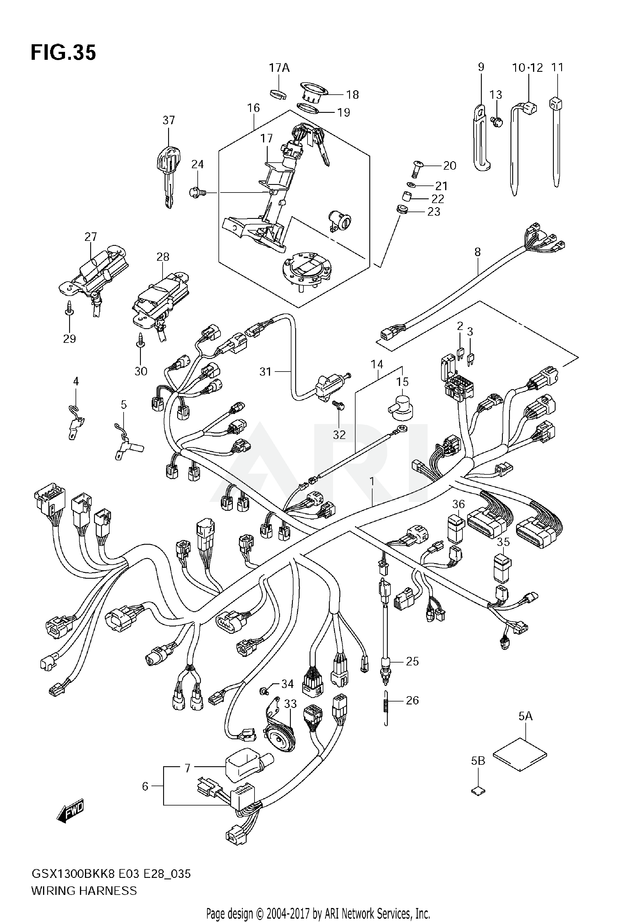 WIRING HARNESS (GSX1300BKK8/K9 E33)