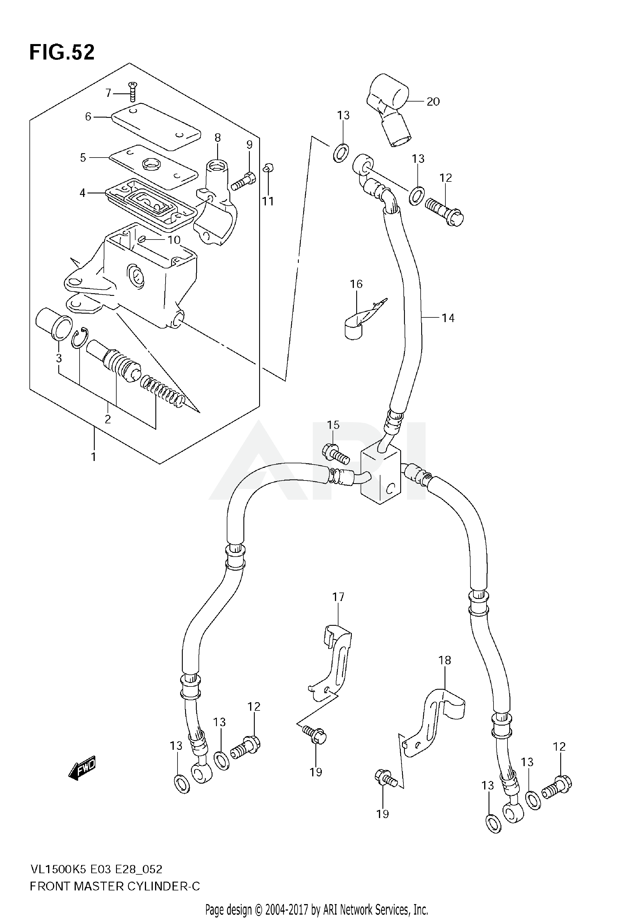 FRONT MASTER CYLINDER (MODEL K5/K6)