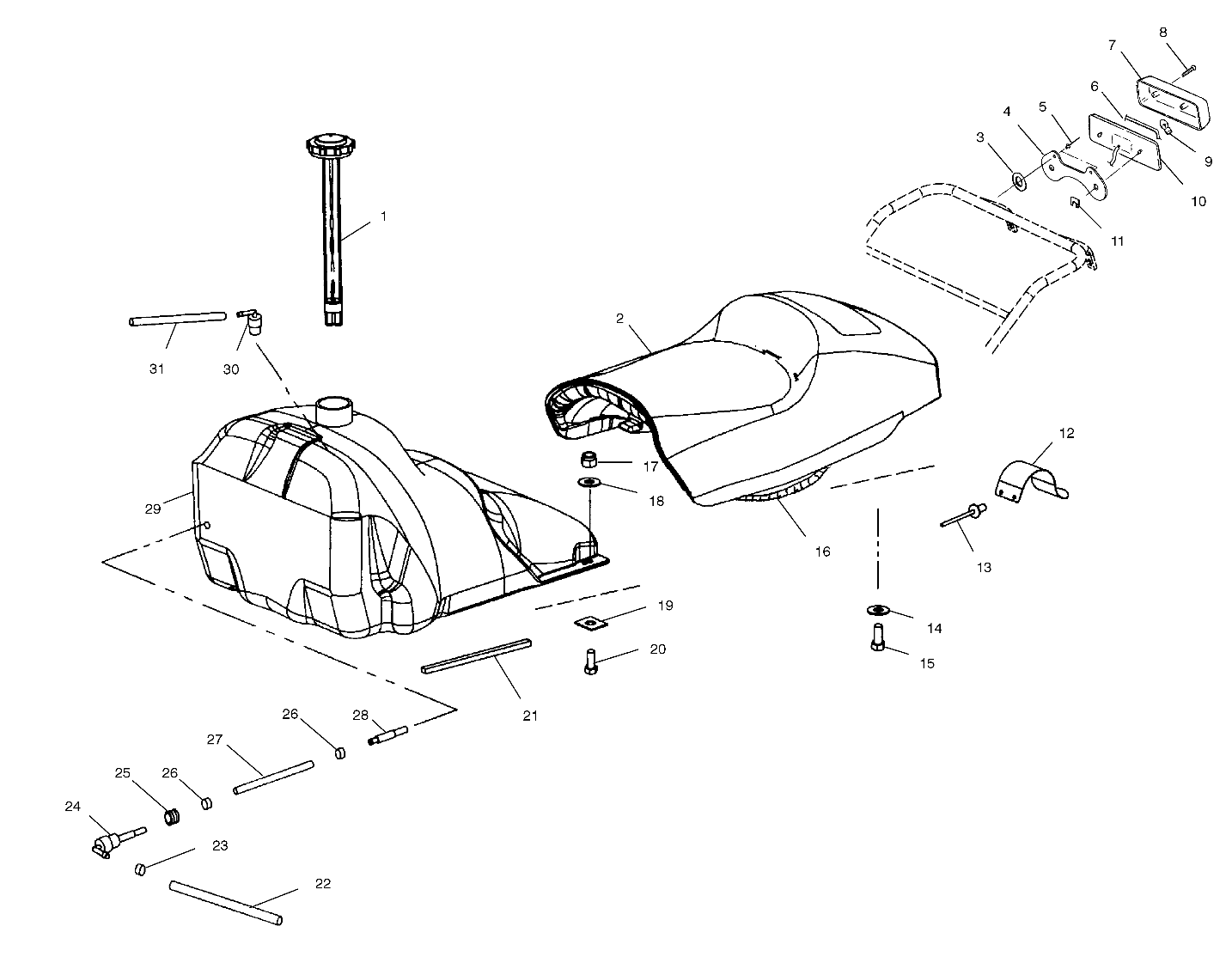 SEAT AND GAS TANK - S00SR6DS (4954125412a006)