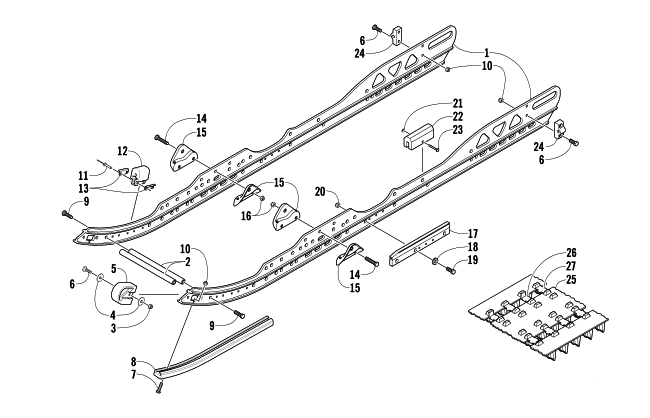 SLIDE RAIL AND TRACK ASSEMBLY