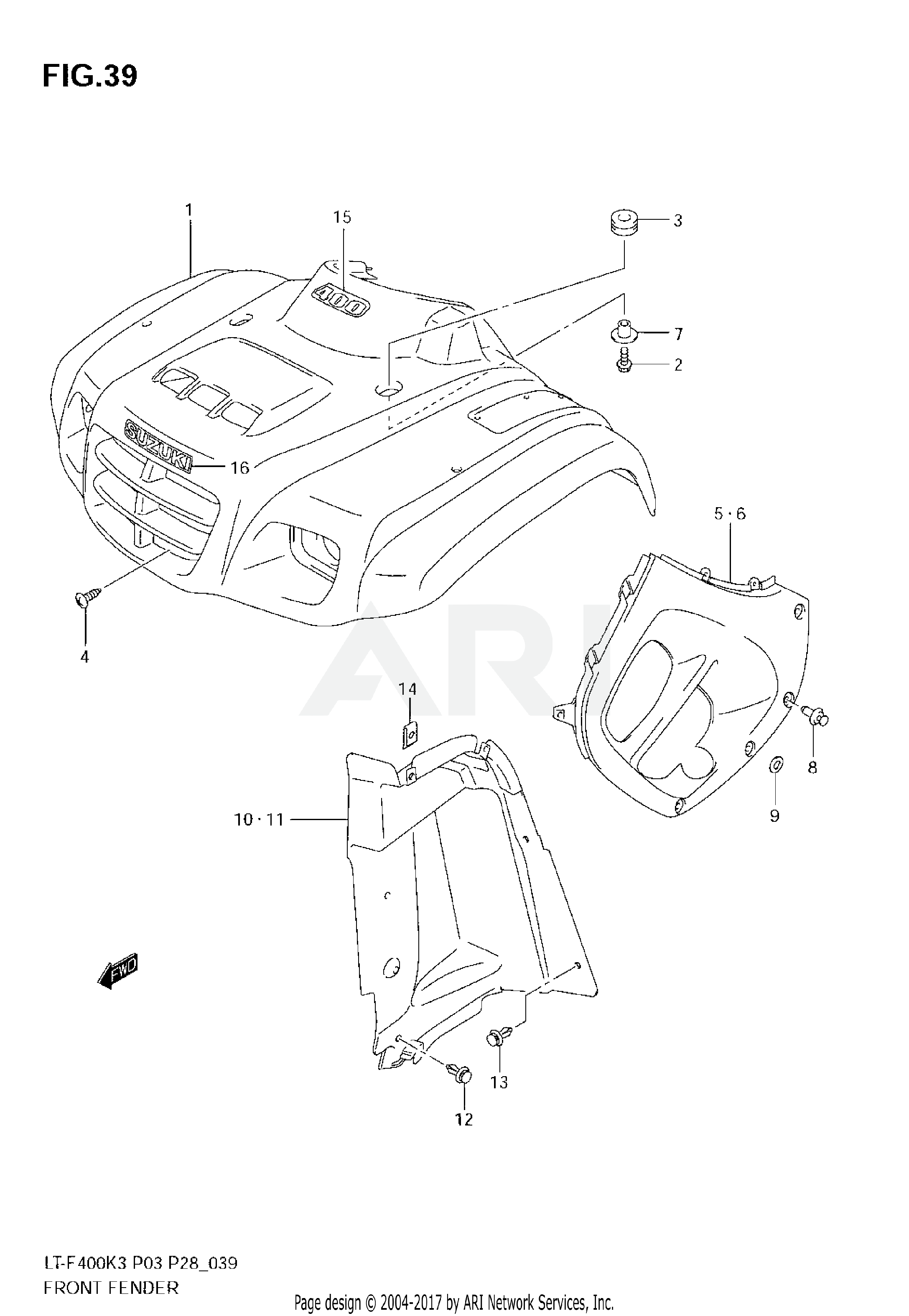 FRONT FENDER (MODEL K3)