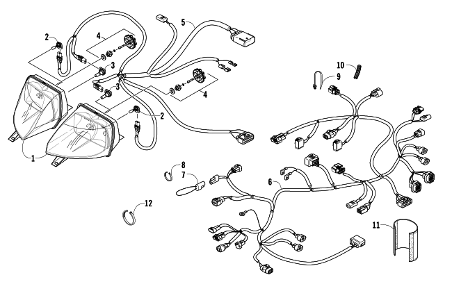 HEADLIGHT AND WIRING ASSEMBLIES