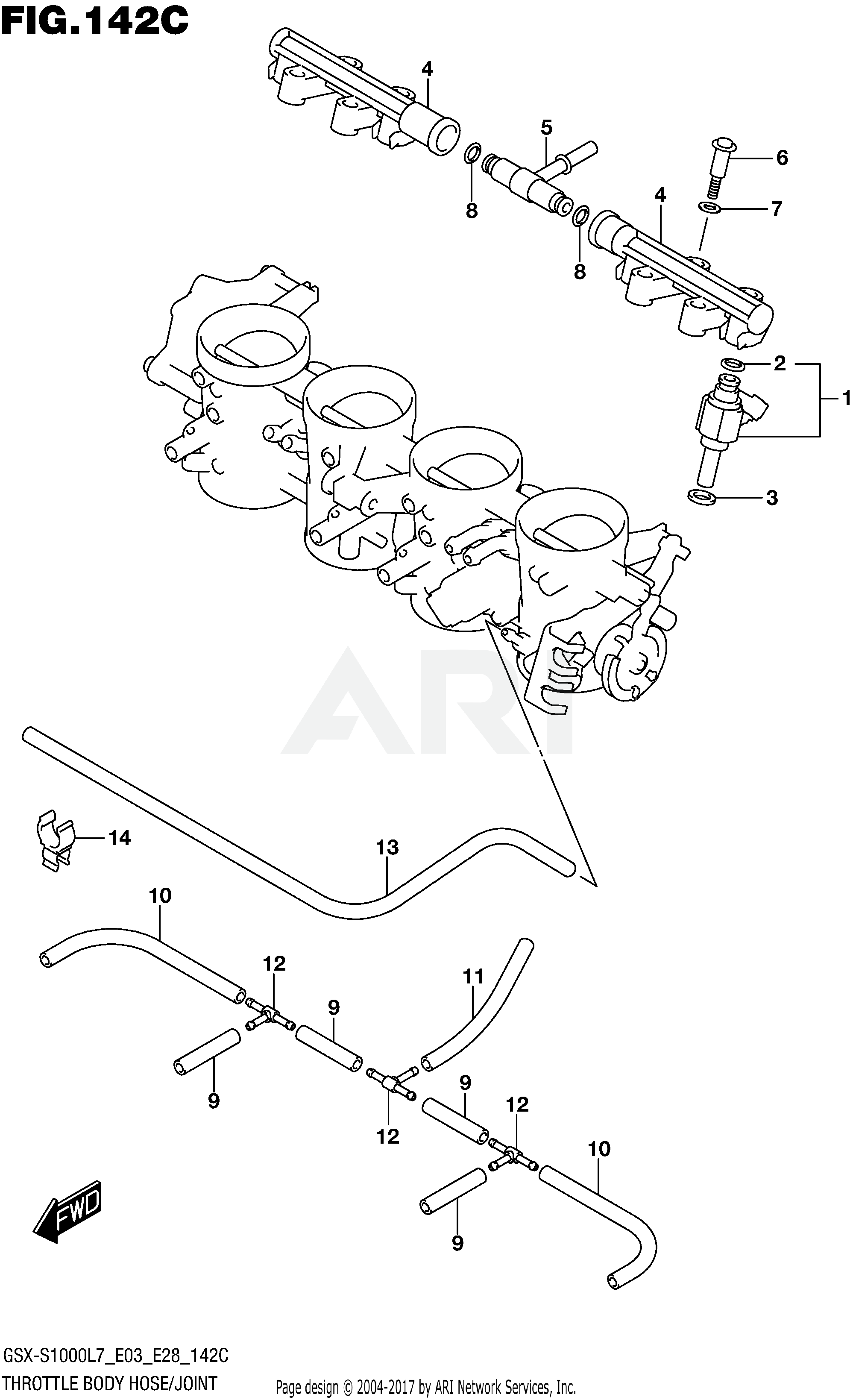 THROTTLE BODY HOSE/JOINT (GSX-S1000AL7 E28)