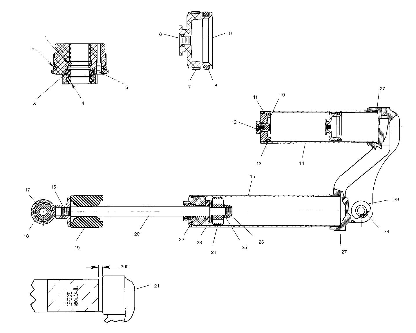 FOX SHOCK, GAS, RESERVOIR - A01BA50AA (4963716371C011)