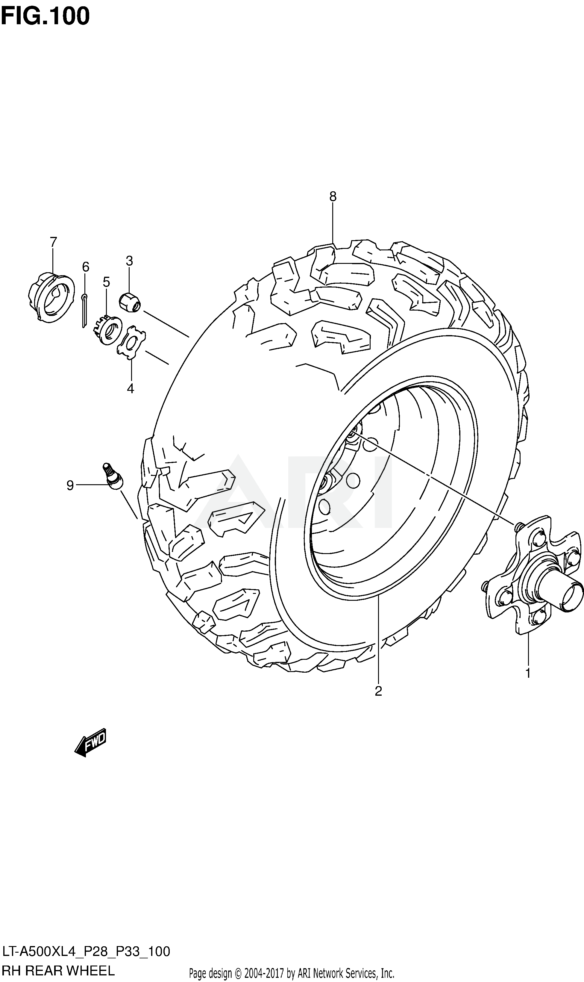 RH REAR WHEEL (LT-A500XZL4 P28)