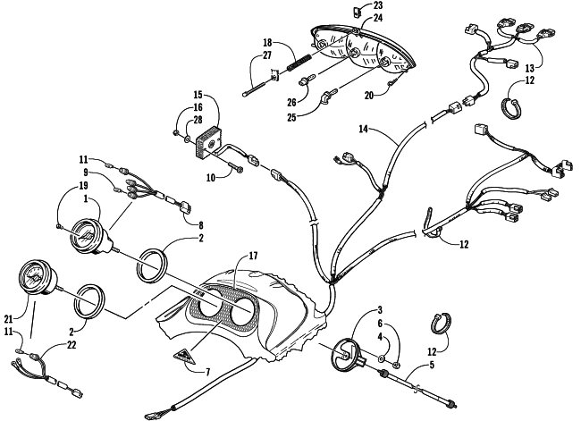 HEADLIGHT, INSTRUMENTS, AND WIRING ASSEMBLIES