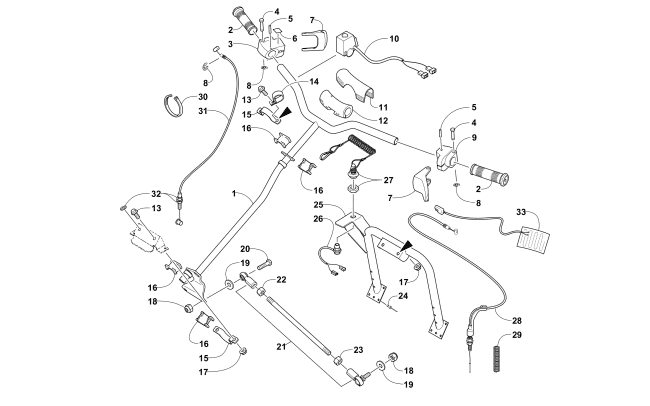 STEERING POST AND TIE ROD ASSEMBLY