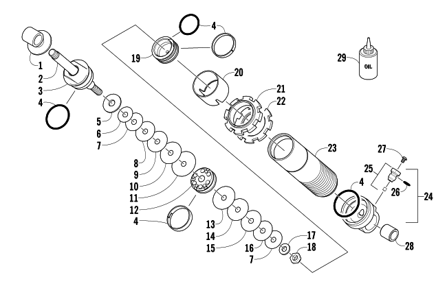 REAR SUSPENSION FRONT ARM SHOCK ABSORBER