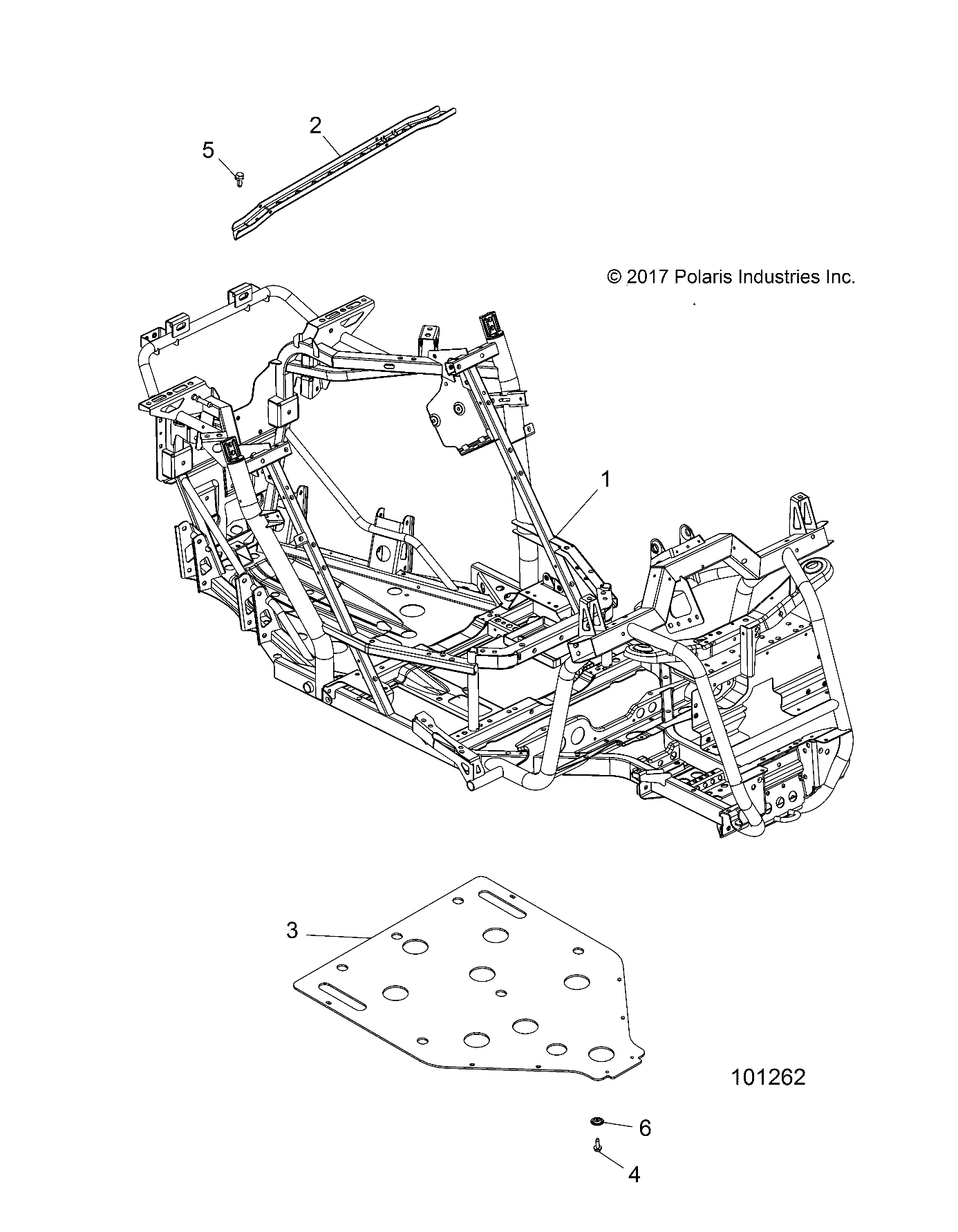 CHASSIS, MAIN FRAME AND SKID PLATE - A19DBA50A5 (101262)