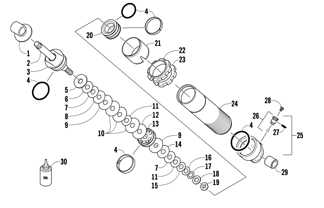 REAR SUSPENSION FRONT ARM SHOCK ABSORBER